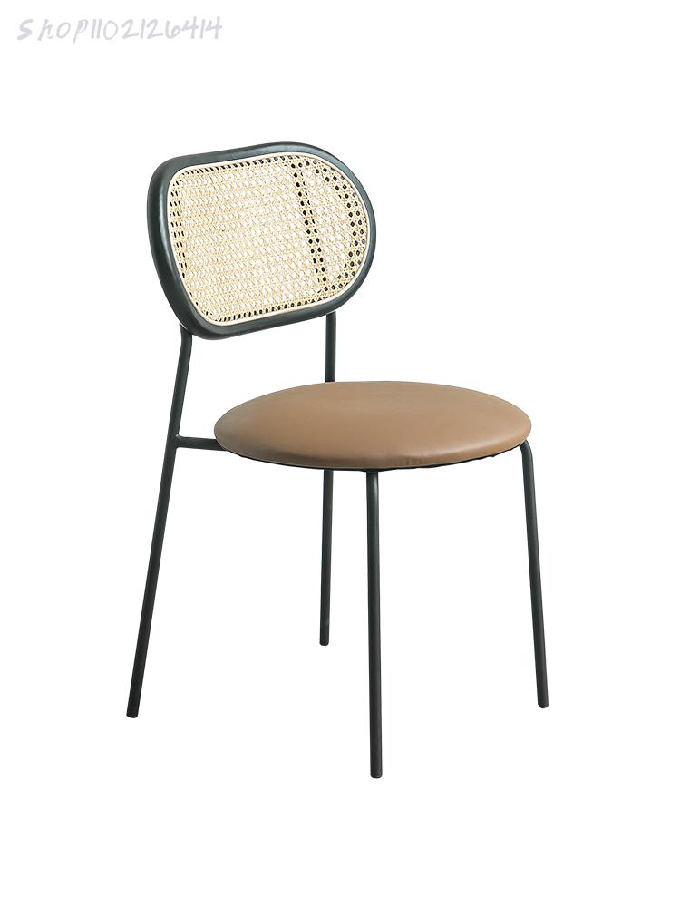 Net red rattan medieval dining chair Nordic minimalist designer creative personality home chair retro cafe rattan chair